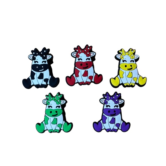 Lot of 5 Cow Croc Charms - Picture 1 of 3